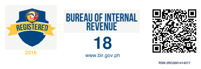 BIR Registration Seal Badge for OpenCourt PH. Scan its QR code to check the registration with the Bureau of Internal Revenue.